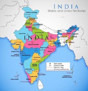 carte geographique des etats d Inde